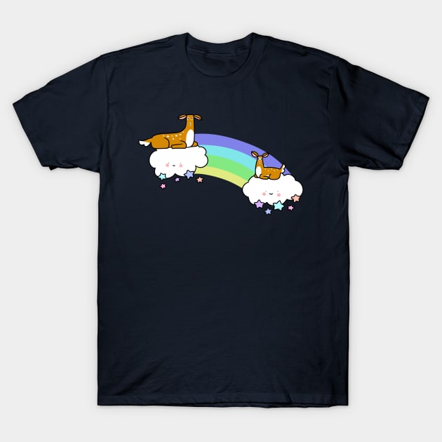 Rainbow Cloud Deer T-Shirt by saradaboru